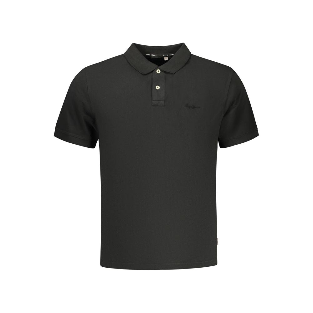 Pepe Jeans Black Cotton Men's Polo Shirt | Regal Royce