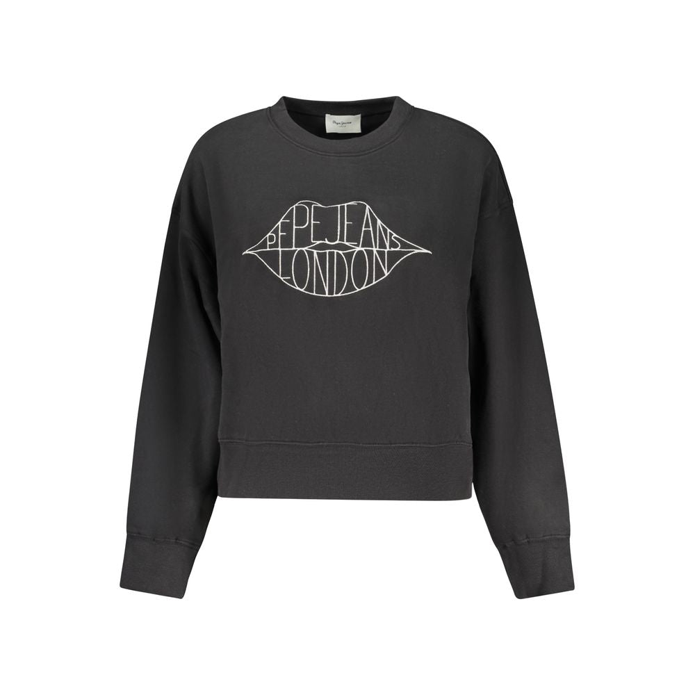 Pepe Jeans Black Cotton Women Sweatshirt | Regal Royce
