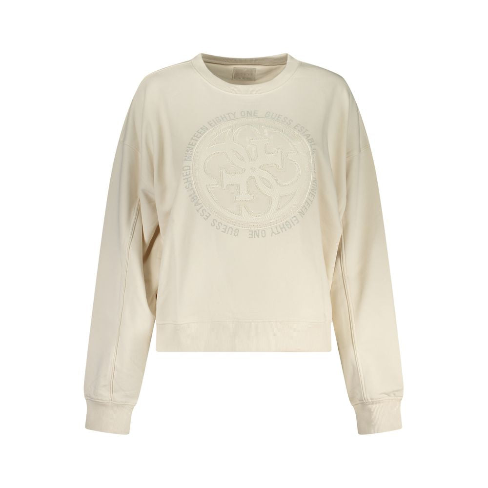 Guess Jeans White Cotton Women Sweatshirt | Regal Royce