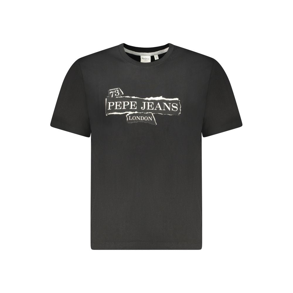 Pepe Jeans Black Cotton Men's T-Shirt | Regal Royce