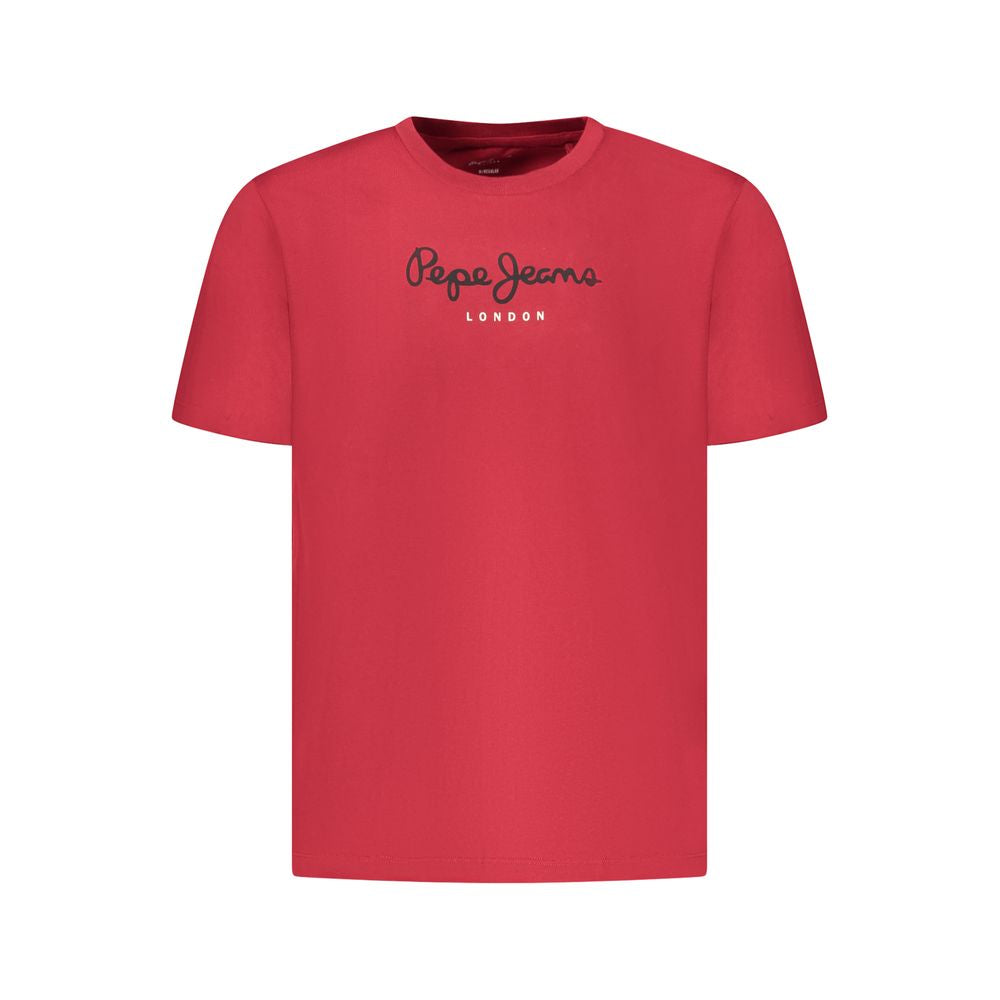 Pepe Jeans Red Cotton Men T-Shirt | Regal Royce
