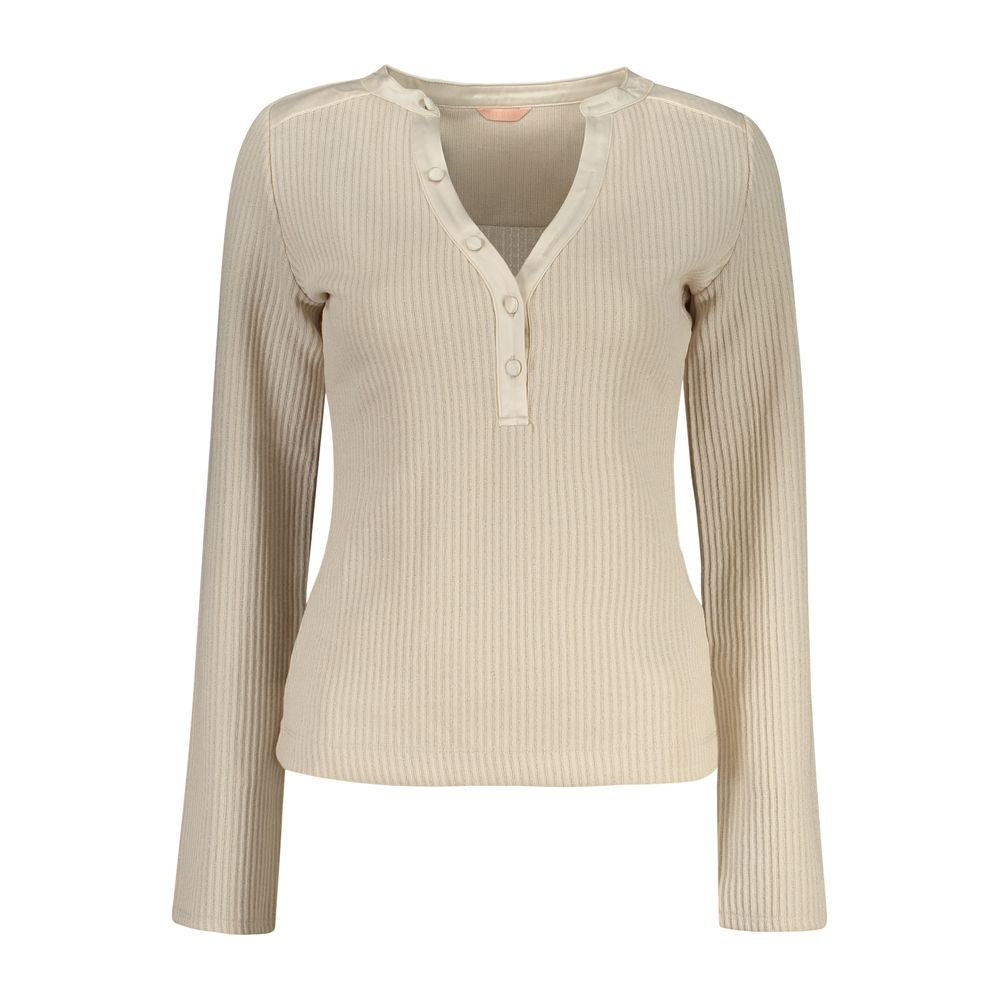 Guess Jeans Beige Polyester Women Sweater | Regal Royce