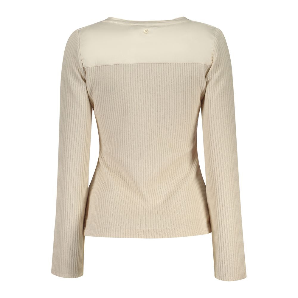 Guess Jeans Beige Polyester Women Sweater | Regal Royce