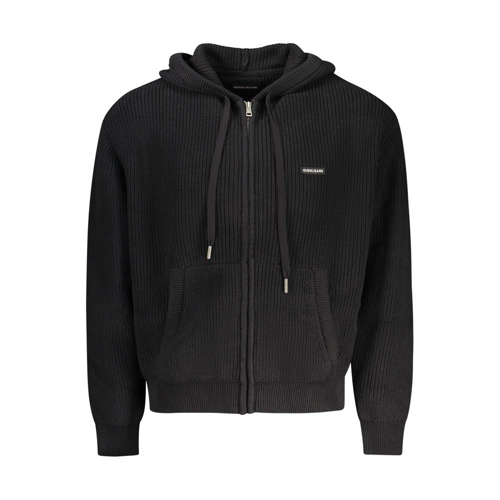 Guess Jeans Black Organic Cotton Men's Cardigan | Regal Royce