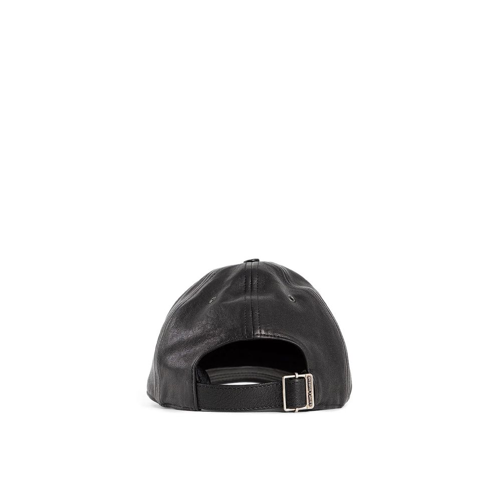 Saint Laurent Black Lamb Leather Cap (Baseball Hat) | Regal Royce