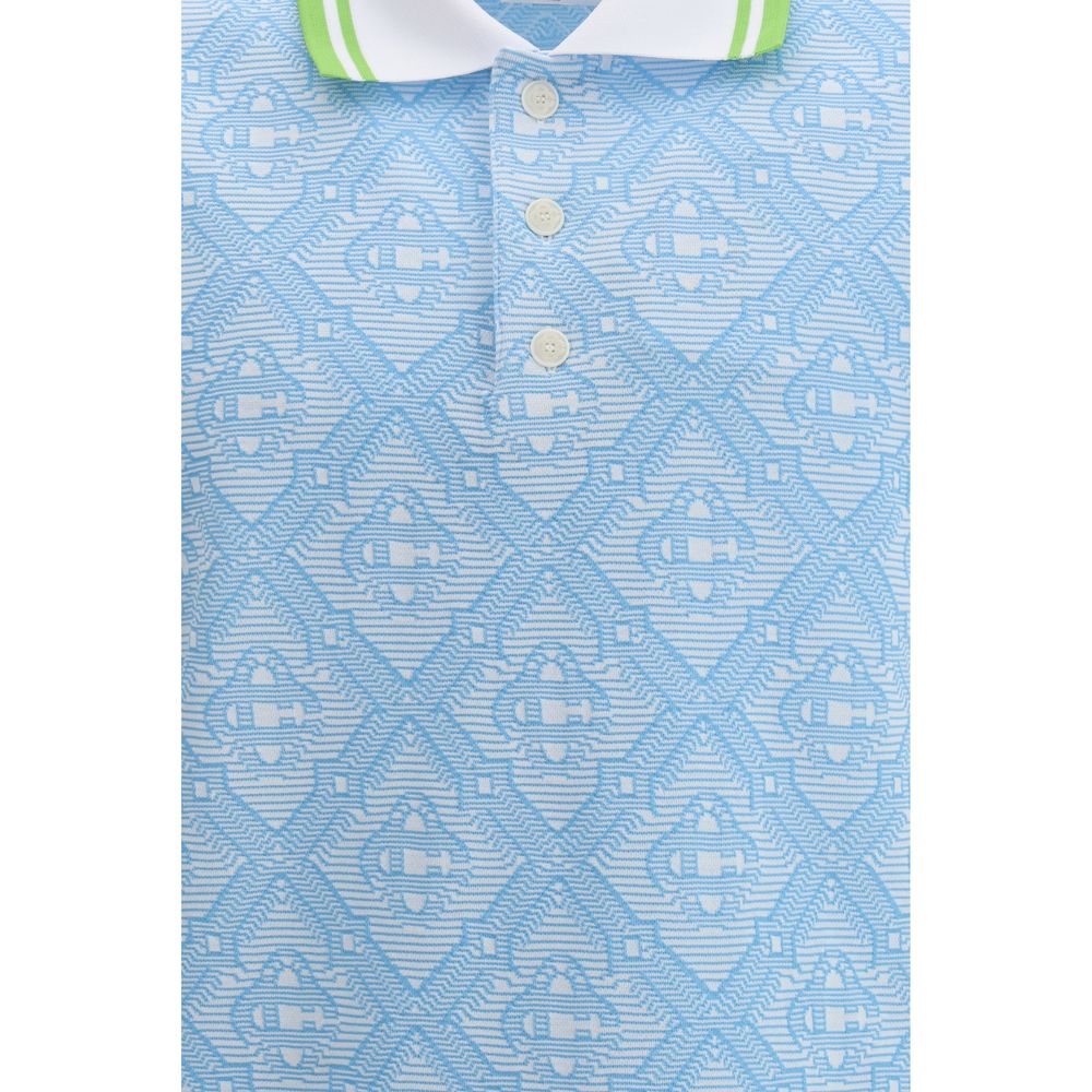 Casablanca Light Blue Cotton Polo Shirt | Regal Royce