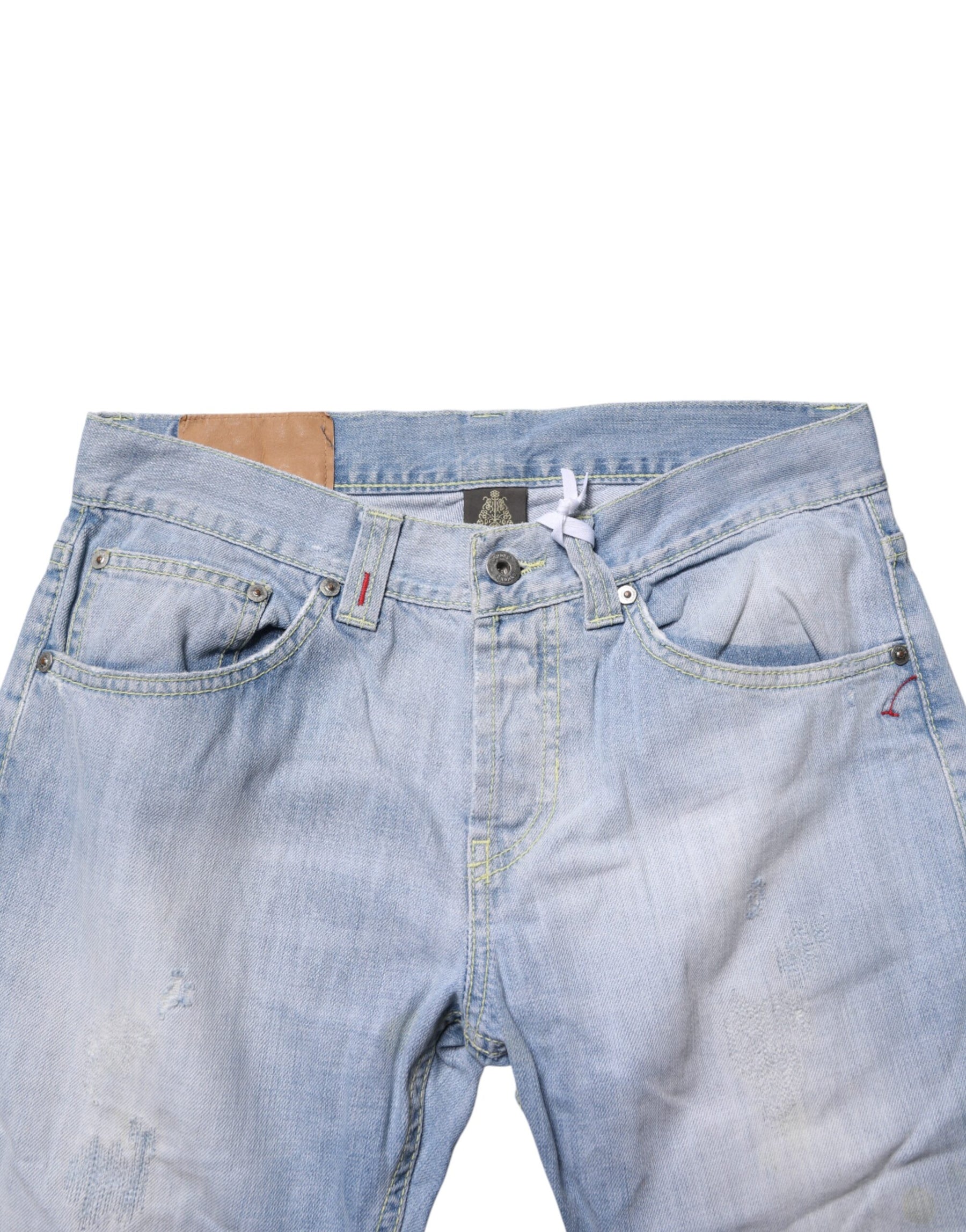 Dondup Light Blue Cotton Stretch Straight Denim Trouser Jeans | Regal Royce