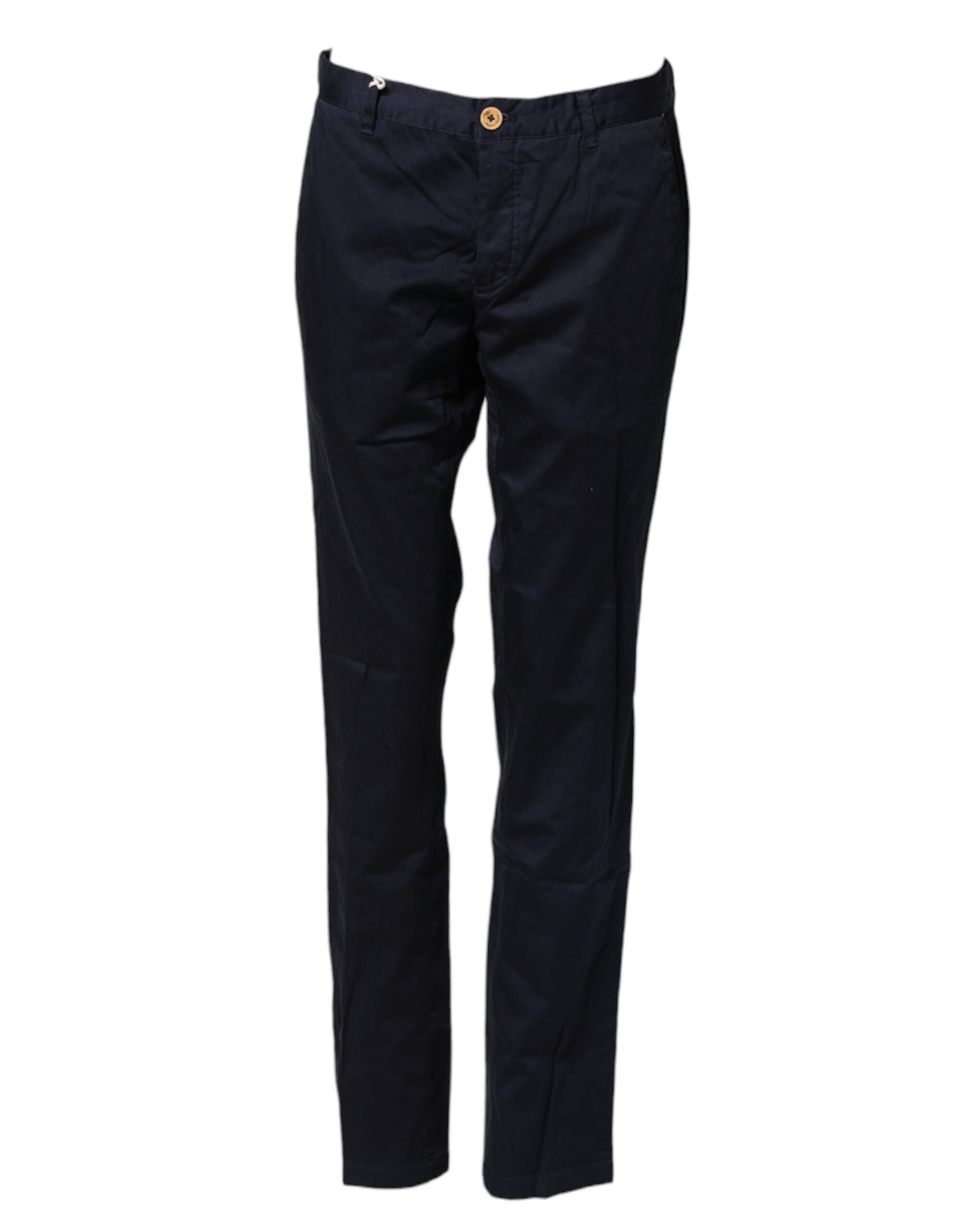 Domenico Tagliente Navy Blue Straight Chino Mid Waist Pants | Regal Royce