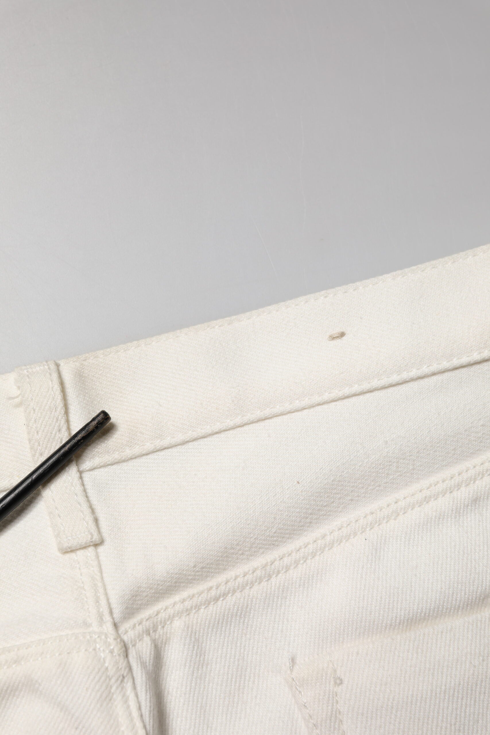 Fortela White Cotton Straight Denim Mid Waist Trouser Jeans | Regal Royce