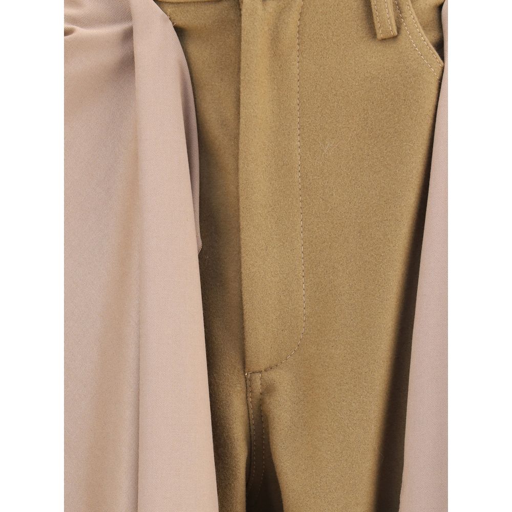 MARBELL Beige Wool Athletic Pants | Regal Royce