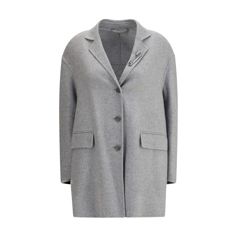 Ermanno Scervino Gray Wool Coat | Regal Royce