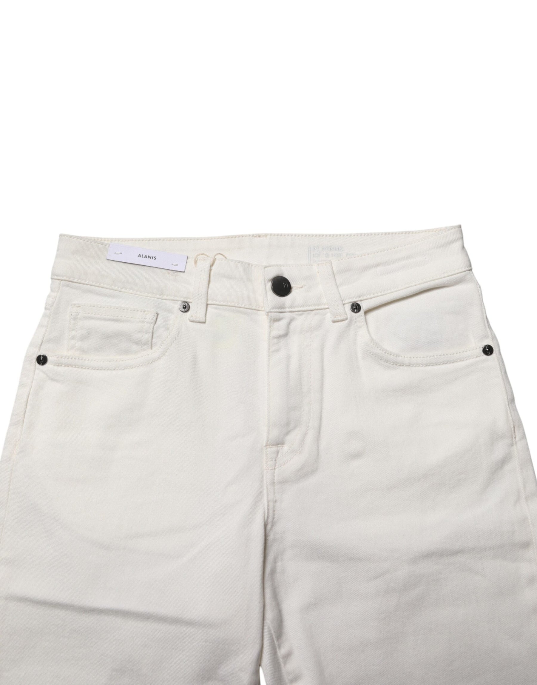 PT Torino White Cotton Mid Waist Skinny Denim Trouser Jeans | Regal Royce
