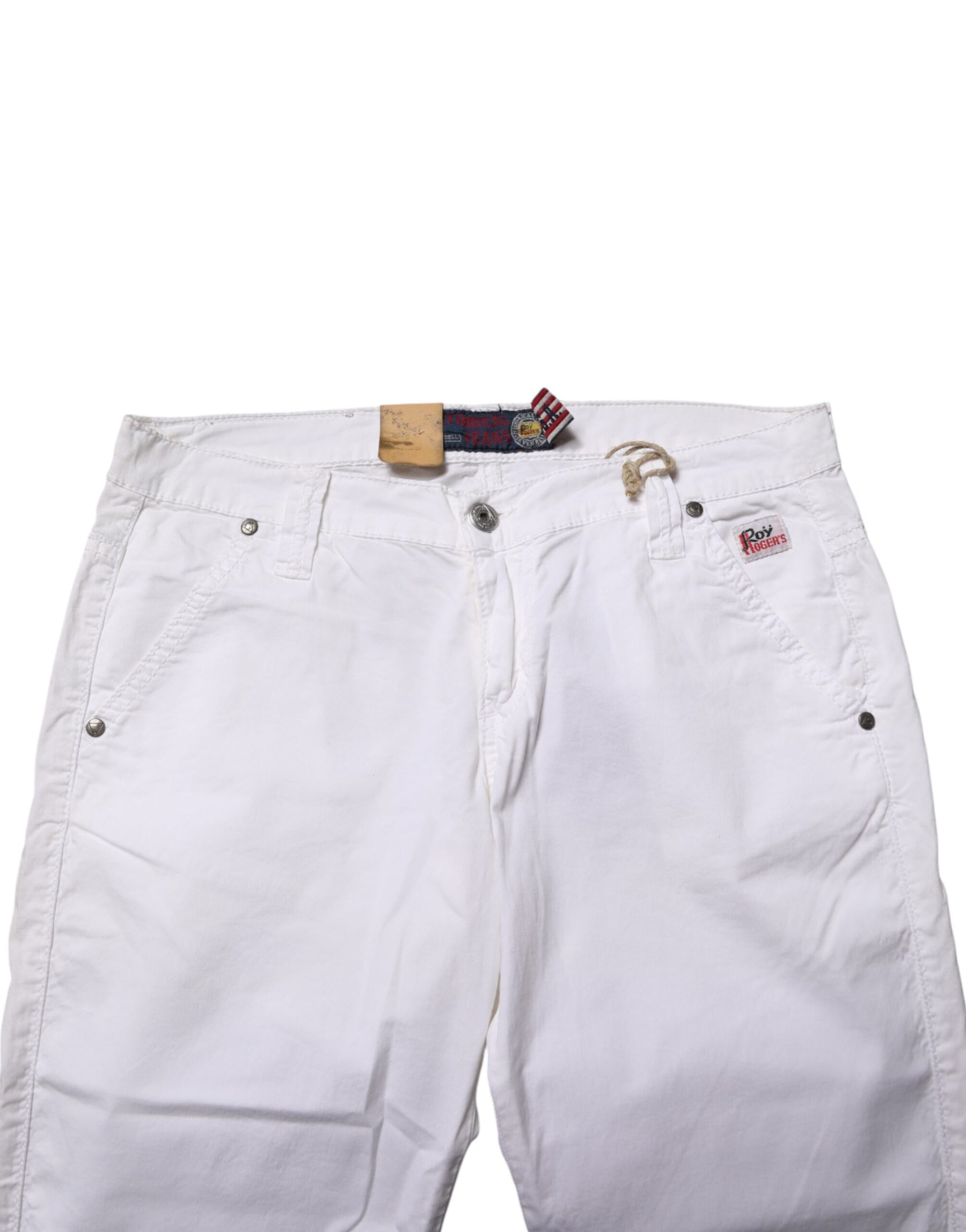 Roy Roger's White Low Waist Bootcut Flared Denim Trouser Jeans | Regal Royce