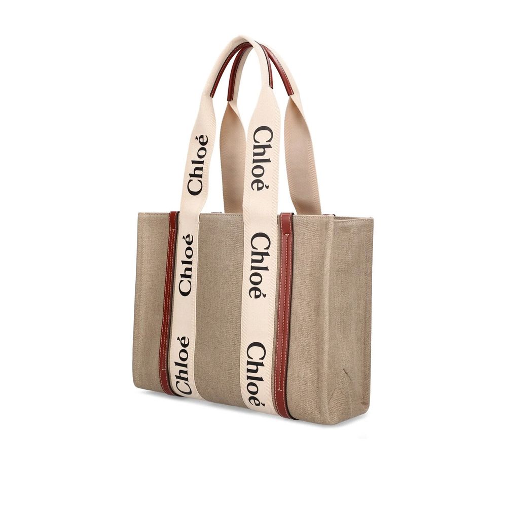 Chloé Beige Linen Tote Bag | Regal Royce