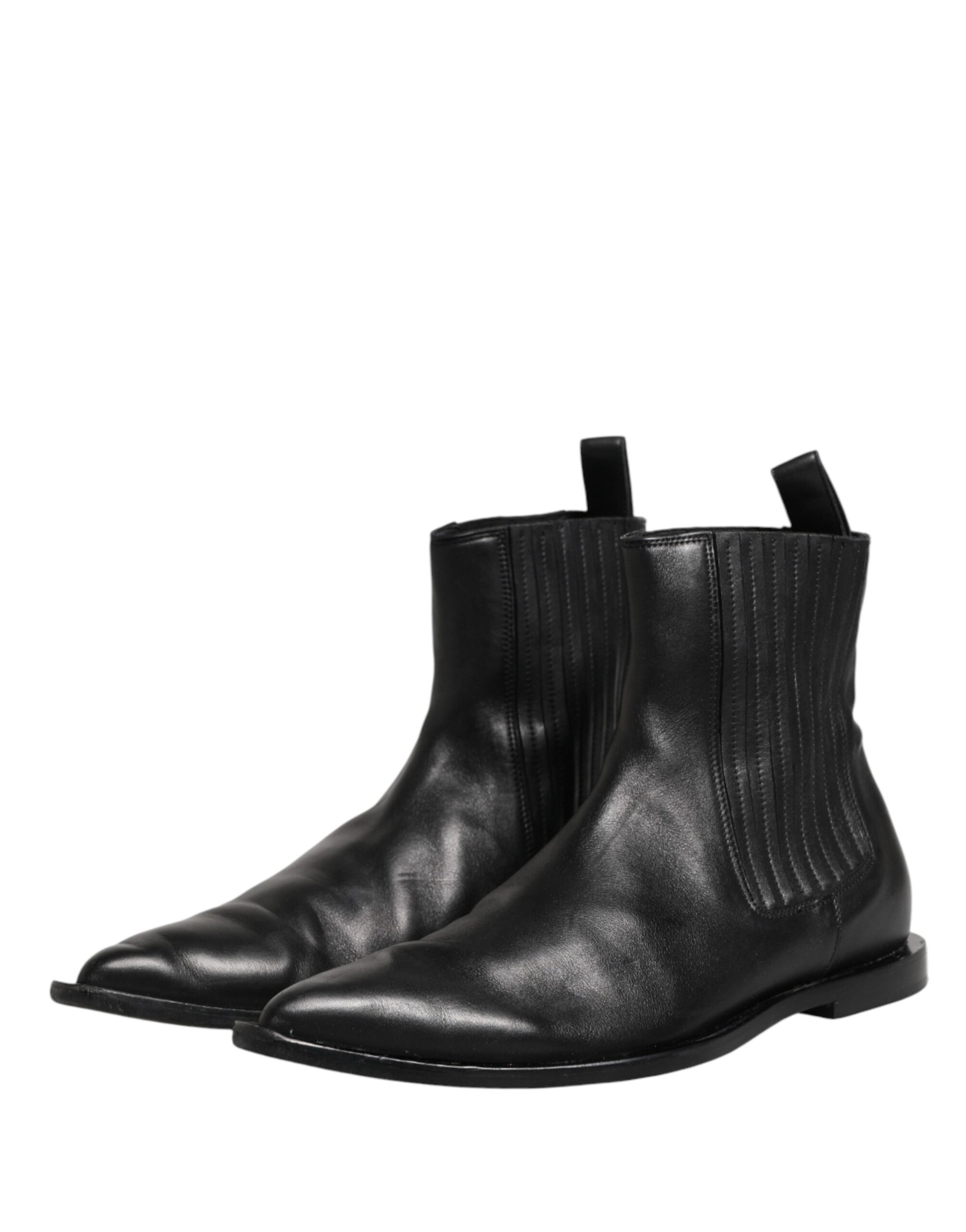 Dolce & Gabbana Black Chelsea Men Short Ankle Boots Shoes | Regal Royce