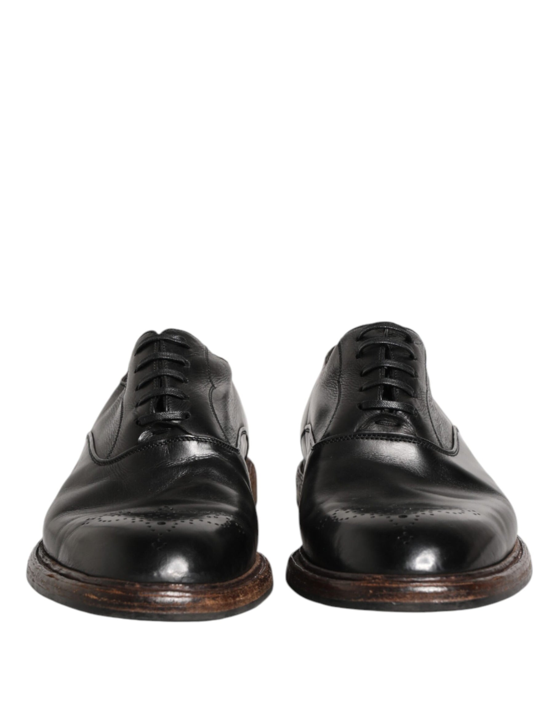 Dolce & Gabbana Black Calfskin Leather Oxford Dress Shoes | Regal Royce
