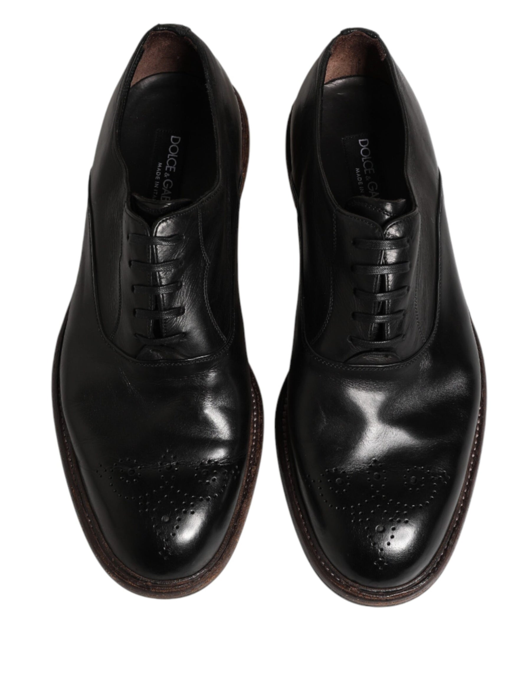 Dolce & Gabbana Black Calfskin Leather Oxford Dress Shoes | Regal Royce