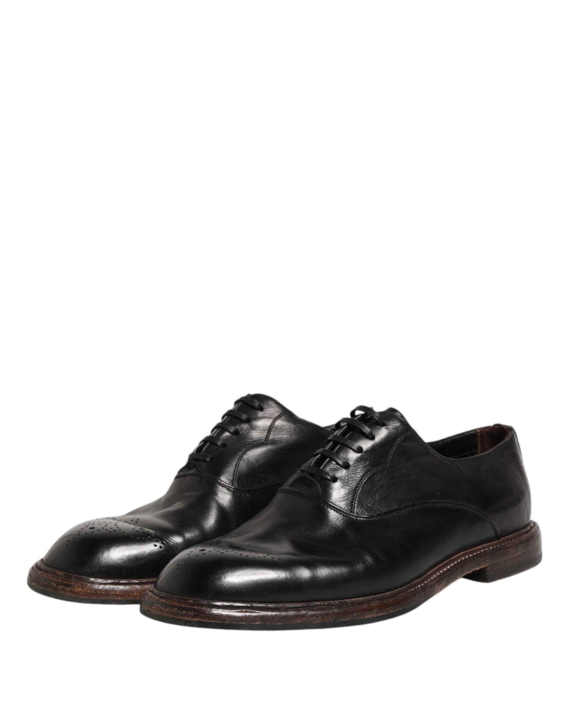 Dolce & Gabbana Black Calfskin Leather Oxford Dress Shoes | Regal Royce