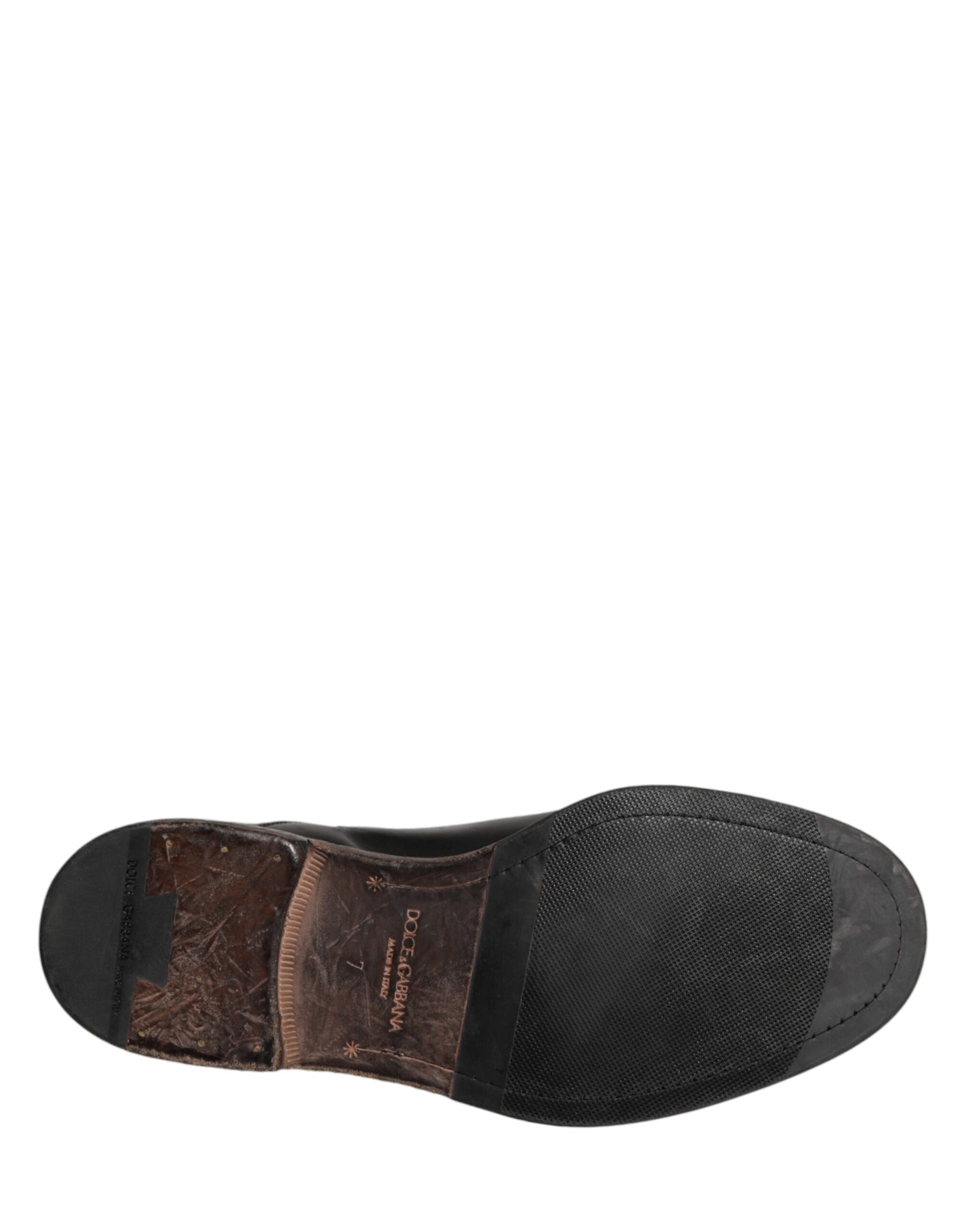 Dolce & Gabbana Black Calfskin Leather Oxford Dress Shoes | Regal Royce