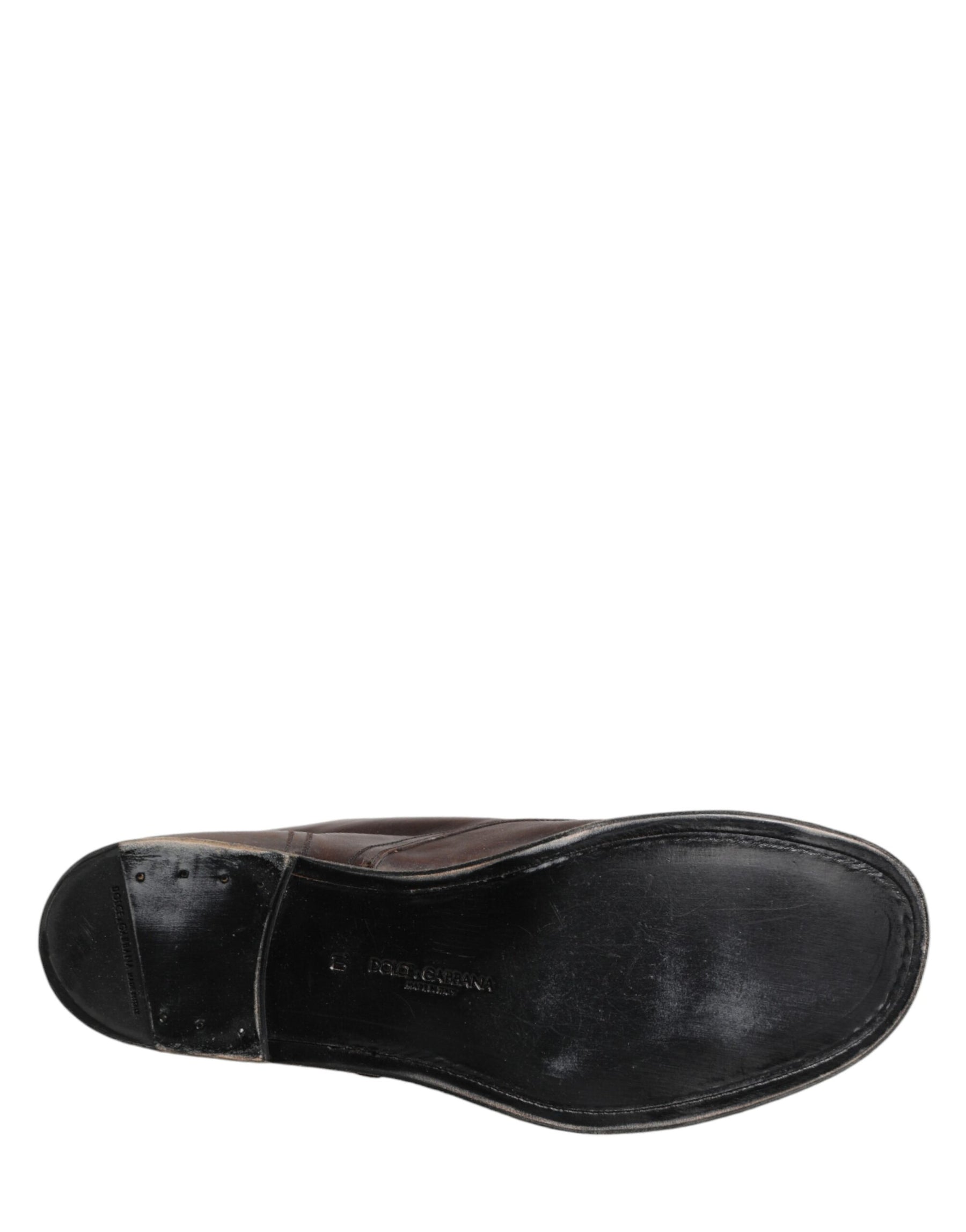 Dolce & Gabbana Brown Lace Up Short Ankle Boots Men Shoes | Regal Royce