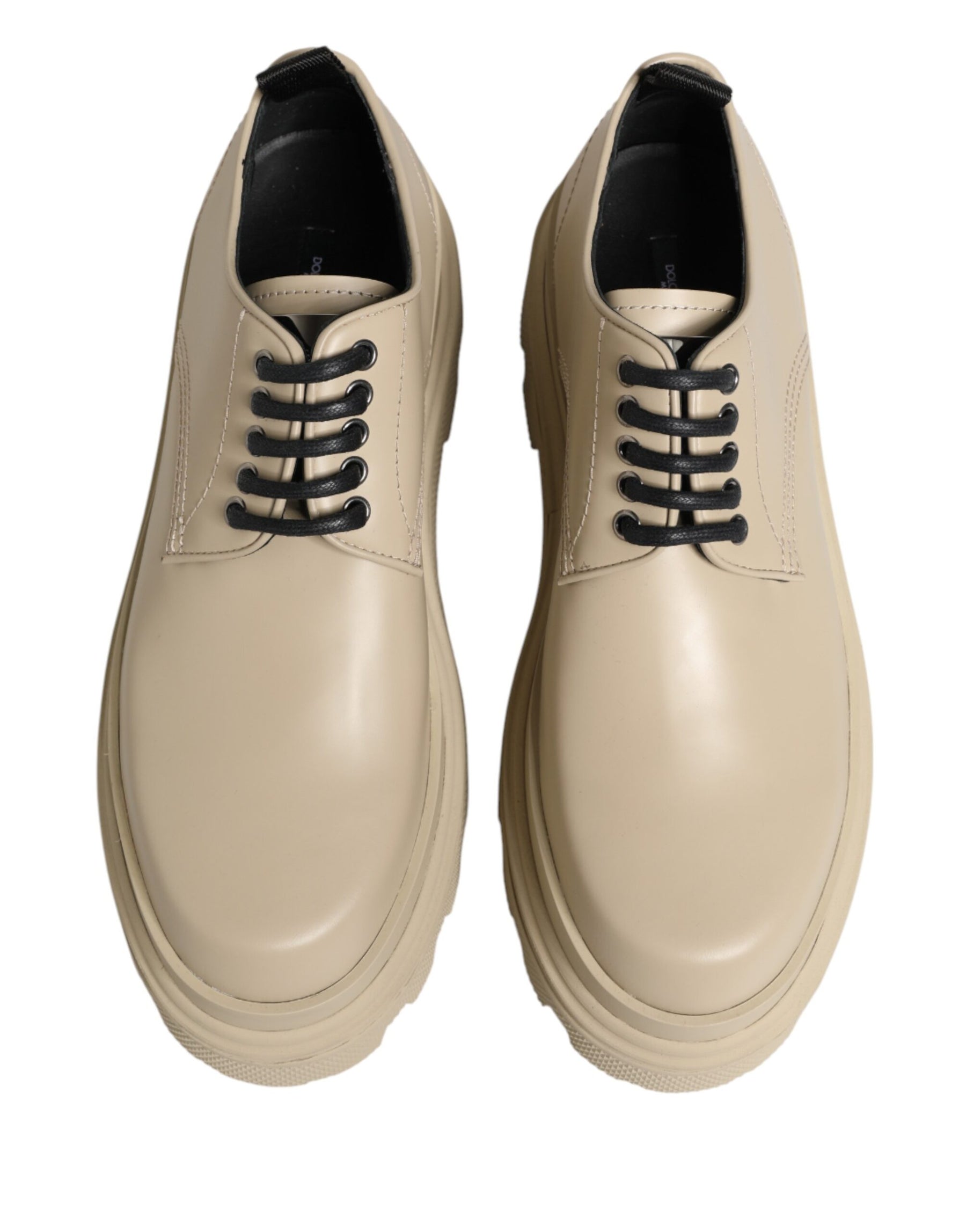 Dolce & Gabbana Beige Lace Up Trekking Derby Men Dress Shoes | Regal Royce