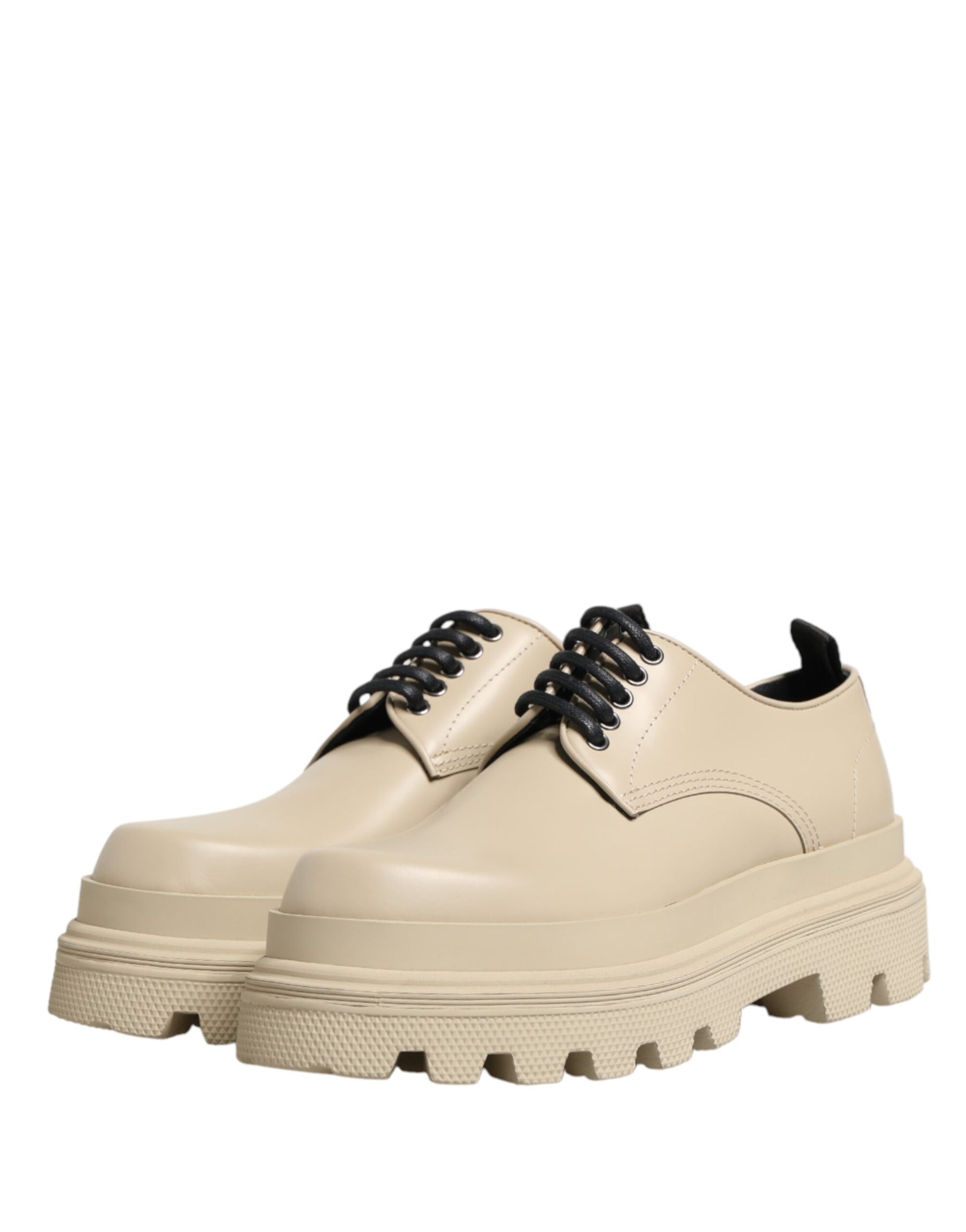 Dolce & Gabbana Beige Lace Up Trekking Derby Men Dress Shoes | Regal Royce