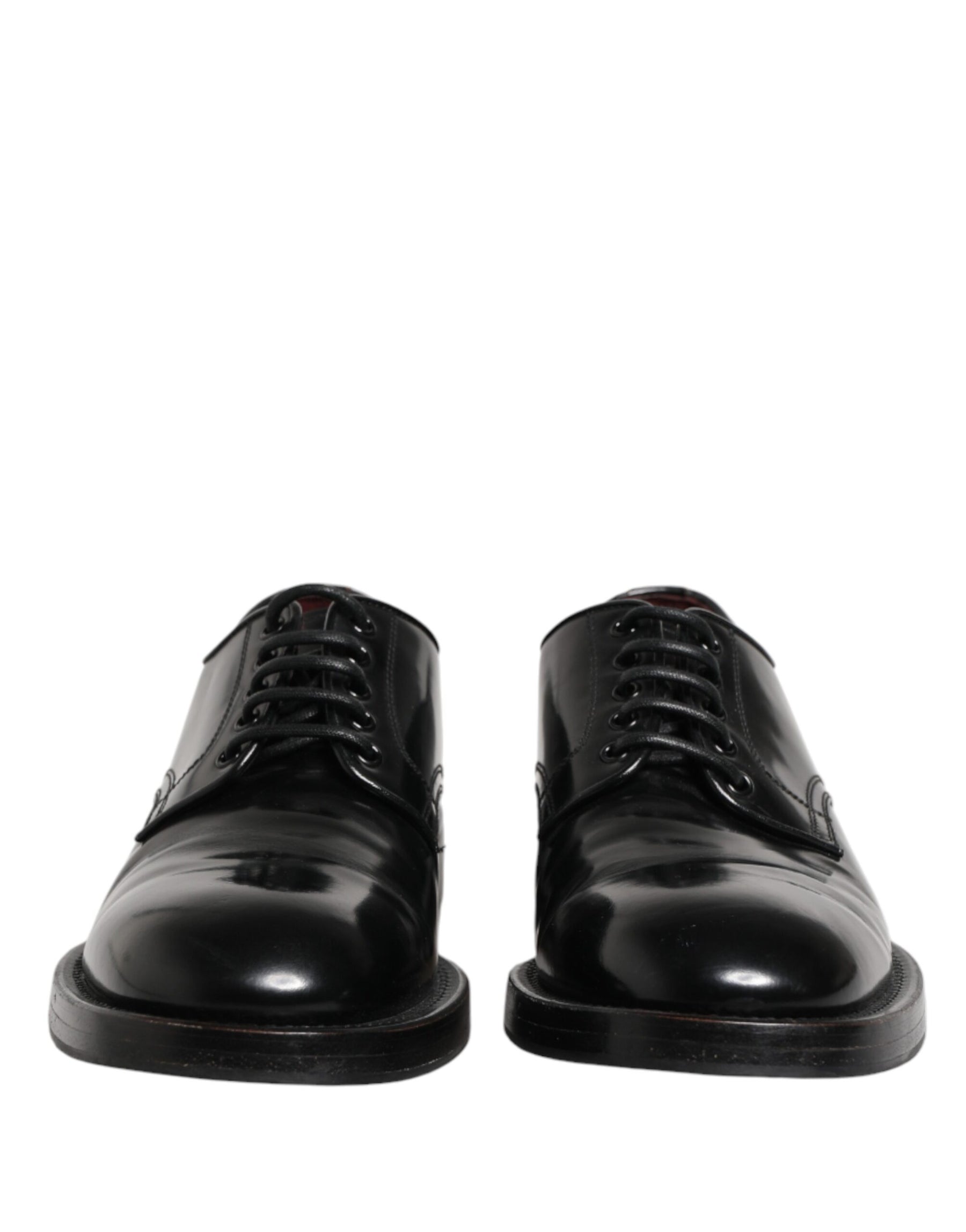 Dolce & Gabbana Black Lace Up Leather Dress Derby Men Shoes | Regal Royce