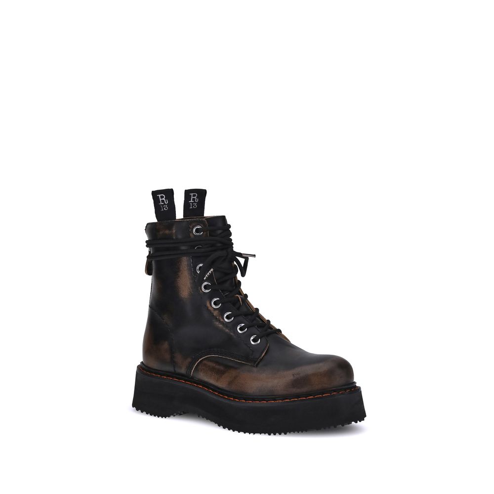 R13 Brown Rubber Lace-Up Boots | Regal Royce