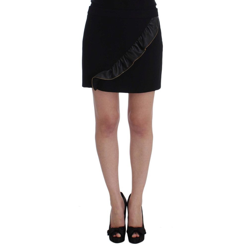 Frankie Morello Black Polyester Mini Skirt | Regal Royce