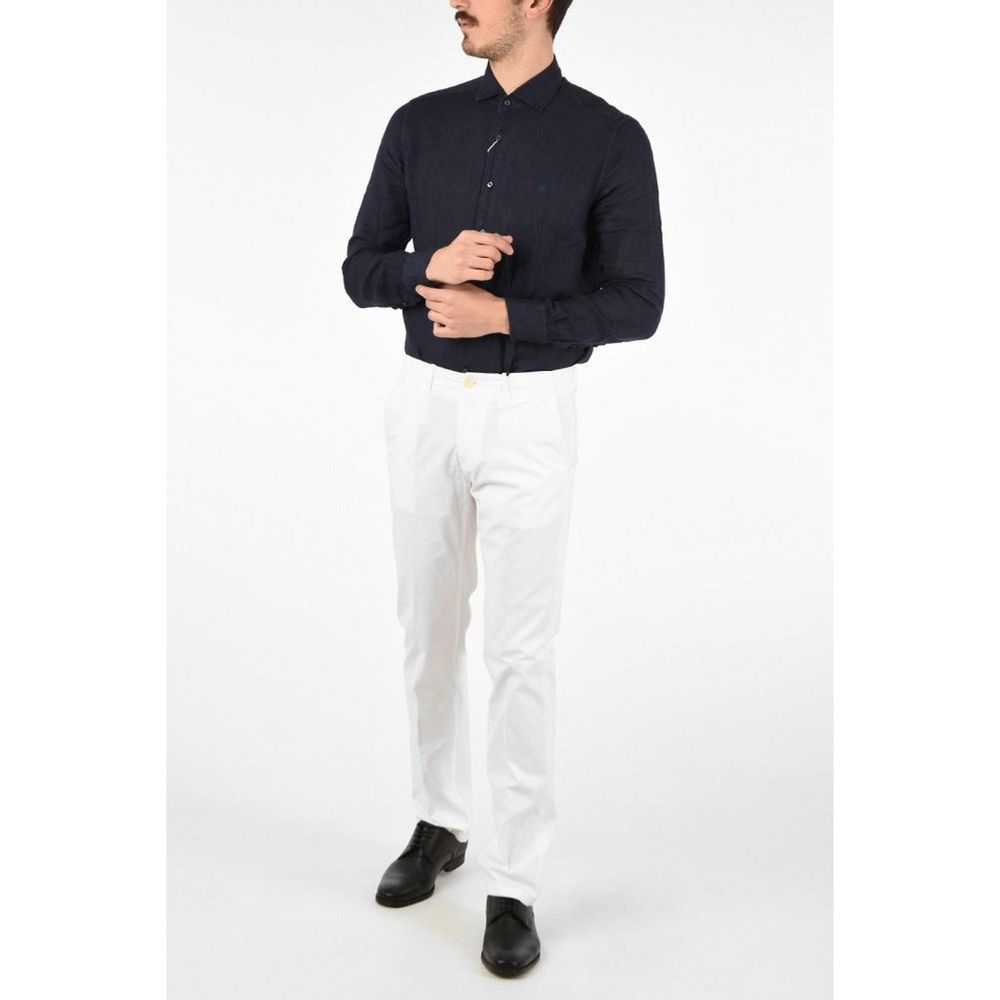 Corneliani White Cotton Chino Pants | Regal Royce