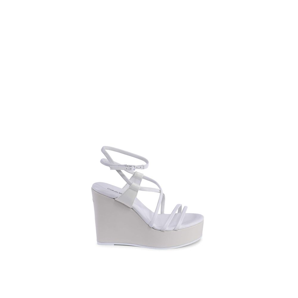 Calvin Klein White Leather Wedge Sandals | Regal Royce