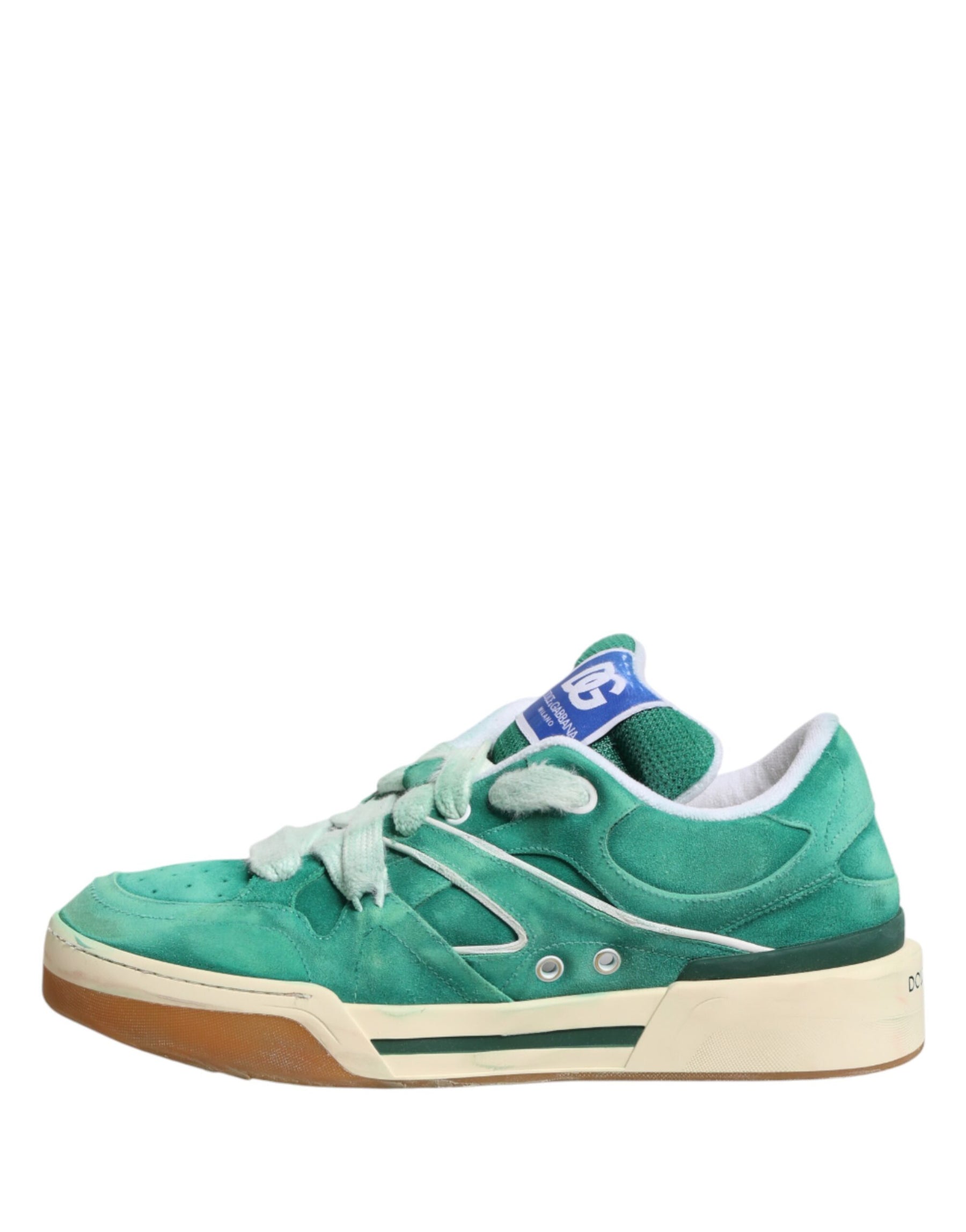 Dolce & Gabbana Green Suede New Roma Low Top Sneakers Shoes | Regal Royce