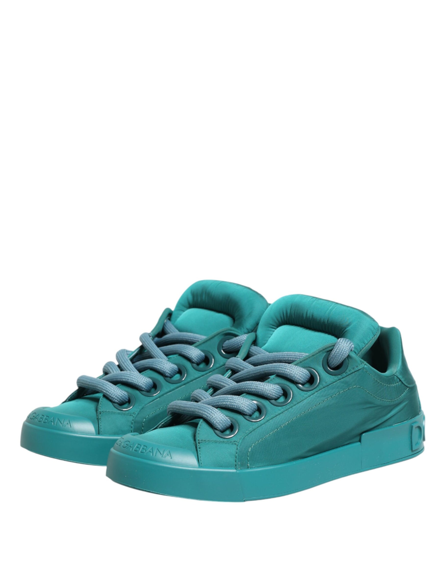 Dolce & Gabbana Teal Portofino Men Low Top Sneakers Shoes | Regal Royce