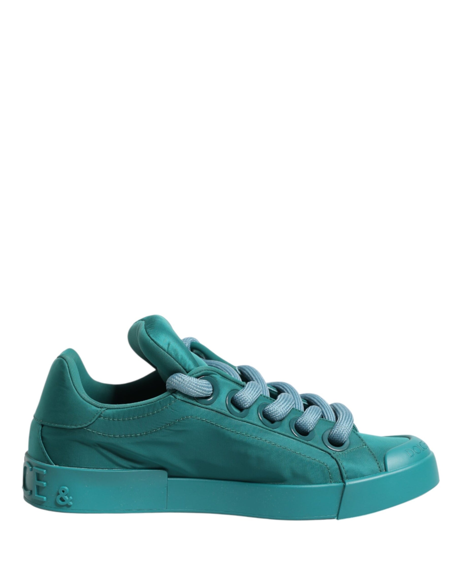 Dolce & Gabbana Teal Portofino Men Low Top Sneakers Shoes | Regal Royce
