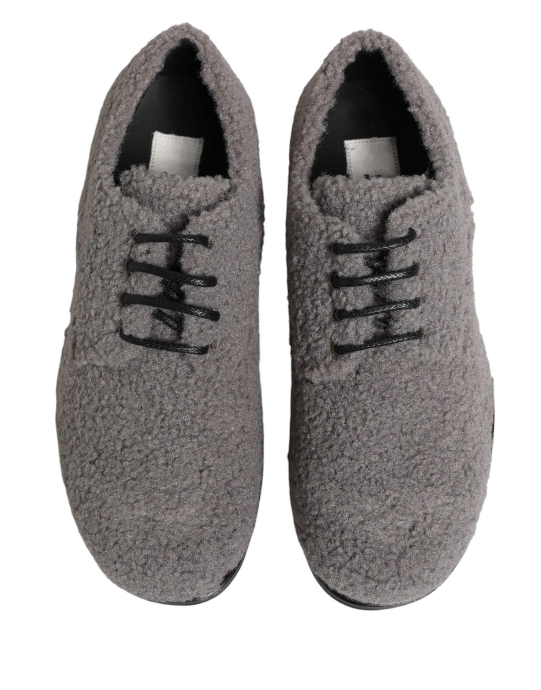 Dolce & Gabbana Gray Fleece Lace Up Men Derby Dress Shoes | Regal Royce