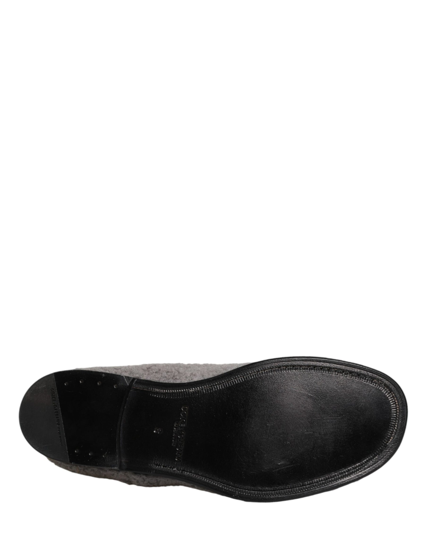 Dolce & Gabbana Gray Fleece Lace Up Men Derby Dress Shoes | Regal Royce