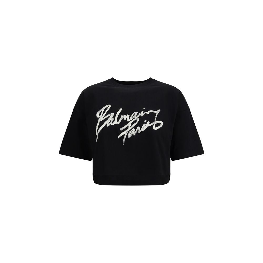 Balmain Black Cotton T-Shirt | Regal Royce