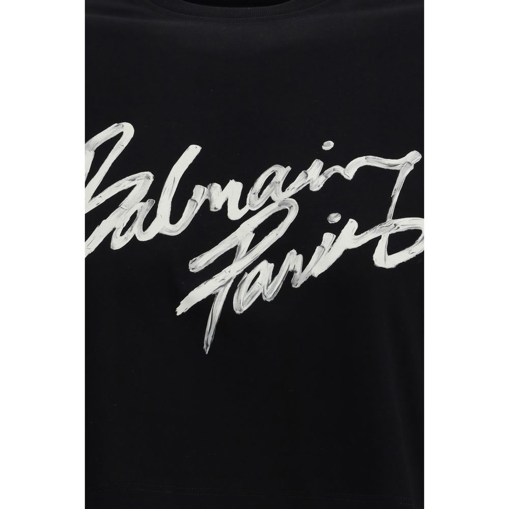 Balmain Black Cotton T-Shirt | Regal Royce