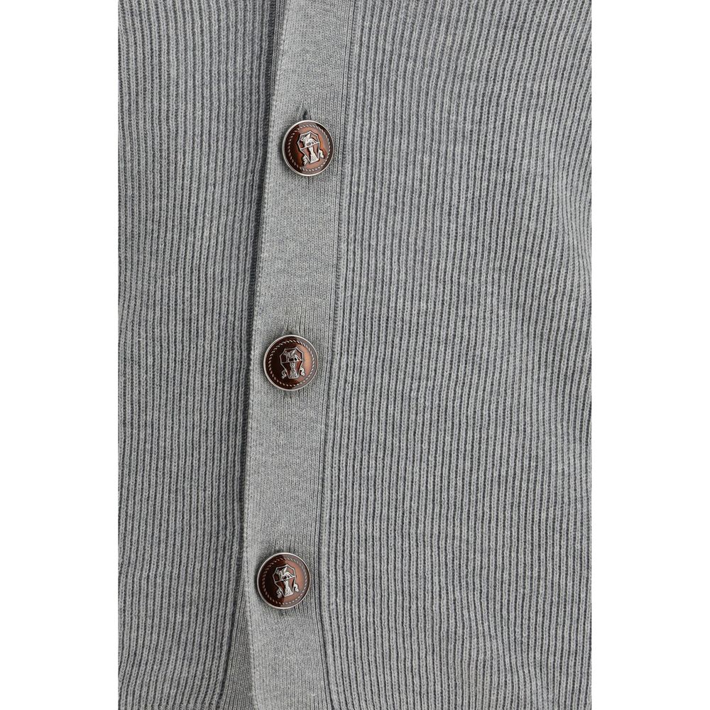 Brunello Cucinelli Gray Cotton Cardigan | Regal Royce