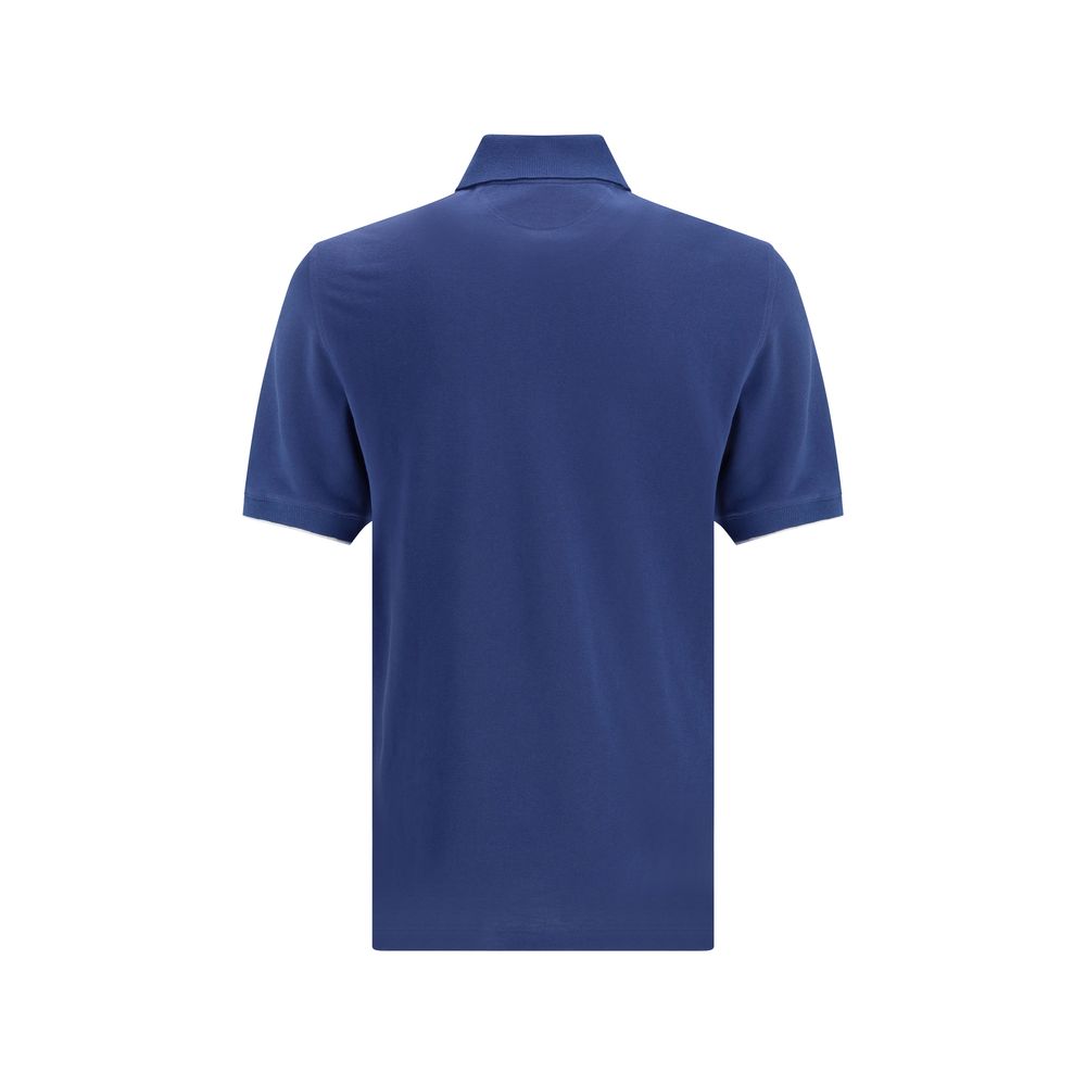 Brunello Cucinelli Blue Cotton Polo Shirt | Regal Royce