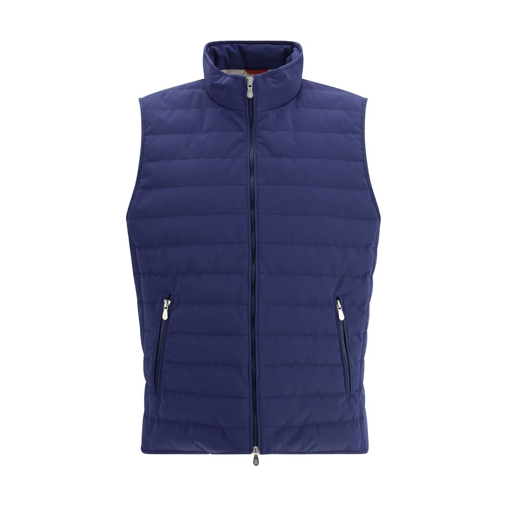 Brunello Cucinelli Blue Polyester Sleveless Jacket | Regal Royce