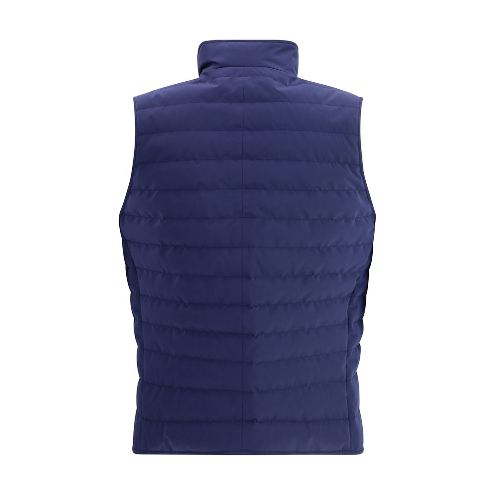 Brunello Cucinelli Blue Polyester Sleveless Jacket | Regal Royce