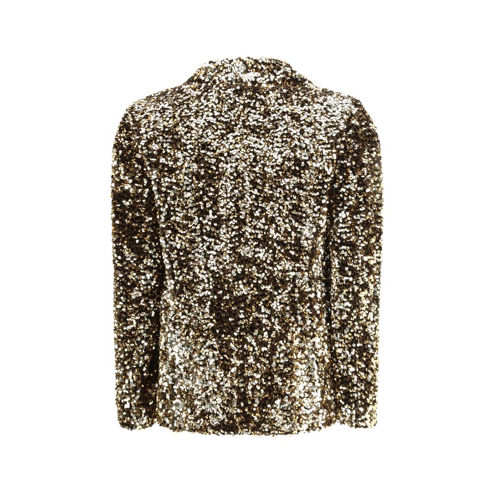 Ella Gold Polyester Bomber | Regal Royce