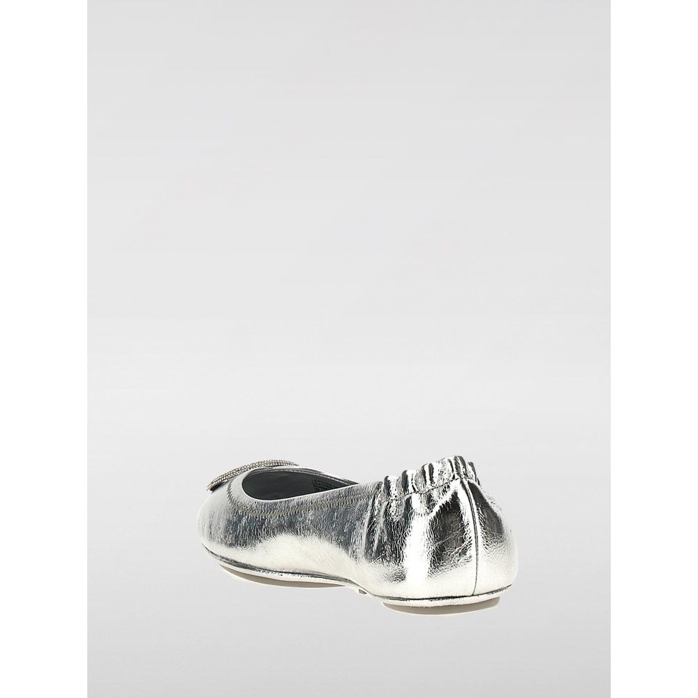 Tory Burch Silver Leather Ballet Flats | Regal Royce