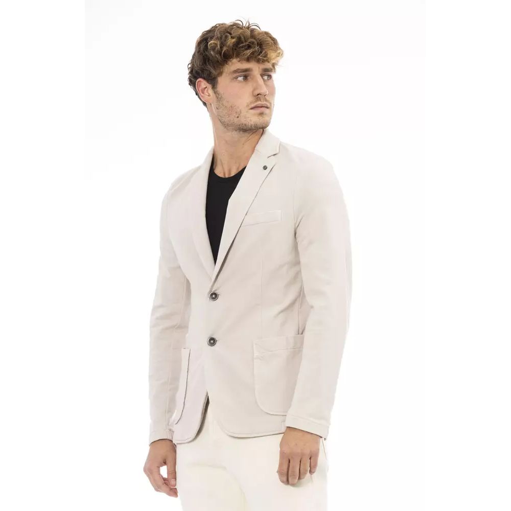 Distretto12 Beige Cotton Blazer | Regal Royce