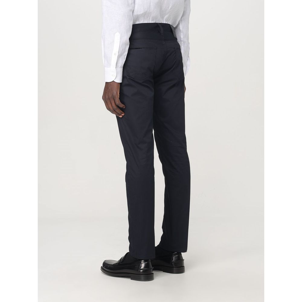 Emporio Armani Blue Cotton Casual Pants | Regal Royce