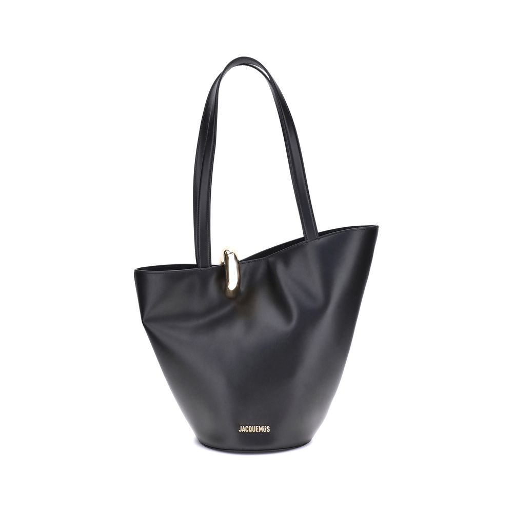 Jacquemus Black Calf Leather Bos Taurus Shoulder Bag | Regal Royce
