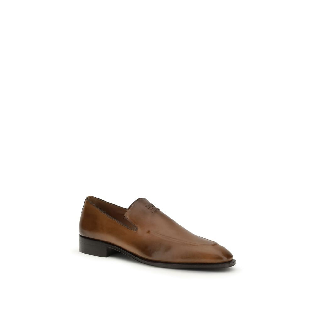 Miu Miu Brown Calf Leather Bos Taurus Slip-On Loafers | Regal Royce