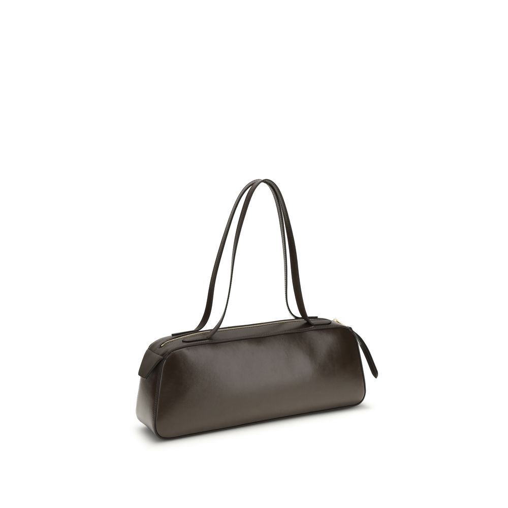 Khaite Brown Calf Leather Bos Taurus Shoulder Bag | Regal Royce