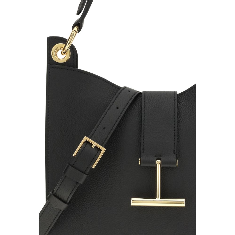 Tom Ford Black Calf Leather Bos Taurus Shoulder Bag | Regal Royce
